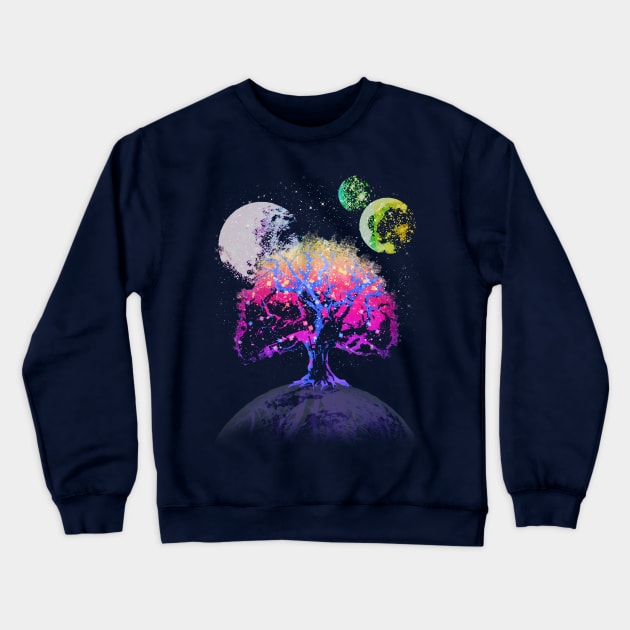 Space Tree of Life Crewneck Sweatshirt by robotface